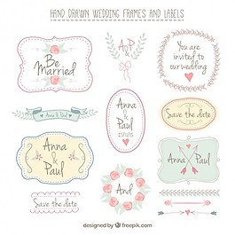 手拉的結(jié)婚相框和標簽