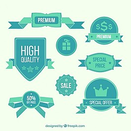 手繪提供綠色的徽章