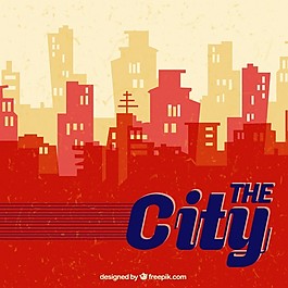 复古的城市剪影