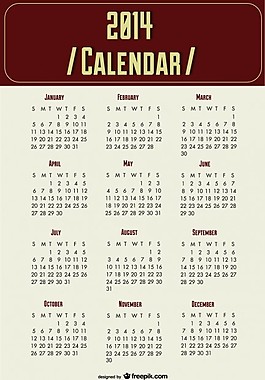 2014日歷年度規劃