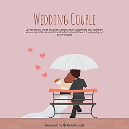 婚礼新人在平面设计上