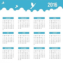藍(lán)年度日歷2016