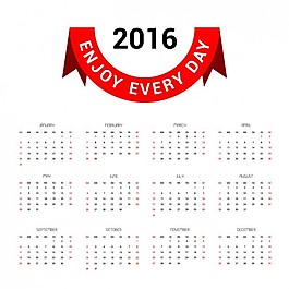 2016年的日歷