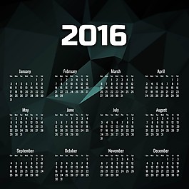 黑多邊形2016日歷