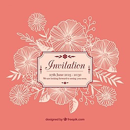 復(fù)古風(fēng)格的花卉邀請