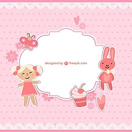 剪貼簿女嬰框架