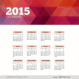 多邊形2015日歷