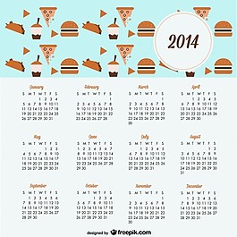 2014日历饼干和糖果设计