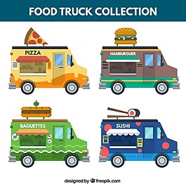 几种食品的卡车