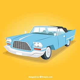 淡蓝色复古车