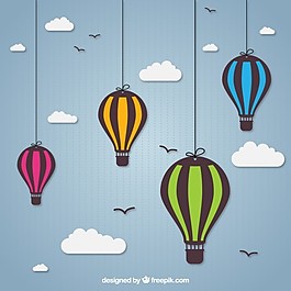 熱空氣氣球掛在繩