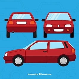 红色的车