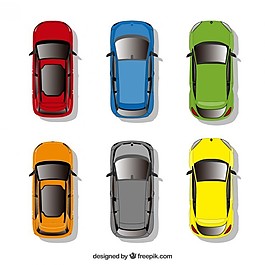 車輛集合在頂部視圖
