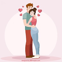 漂亮情侶在愛的擁抱