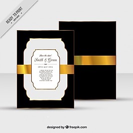 優(yōu)雅的婚禮邀請(qǐng)金元素