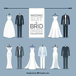優(yōu)雅的婚紗和禮服集合鳥