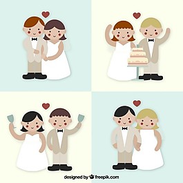 可愛的婚禮情侶包