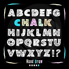 手绘粉笔字体