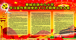 黨的十八大精神學(xué)校展板黨建圖片