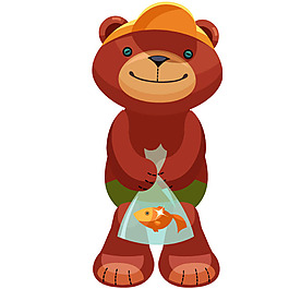 可愛卡通熊小魚Funny bear 09