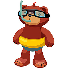 可愛卡通潛水熊Funny Bear 02