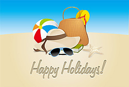 夏日假期卡通海報(bào)