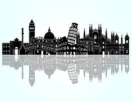 彩色城市建筑設(shè)計(jì)矢量素材