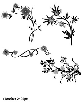 手繪花紋和藤蔓裝飾PS筆刷