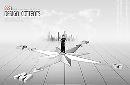 站指南針上的職場(chǎng)人物PSD分層素材