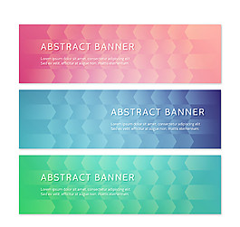 3款彩色banner矢量素材