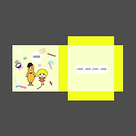 清新 可愛  餐巾紙盒展開圖