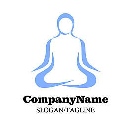 時尚瑜伽LOGO標志設計矢量素材,
