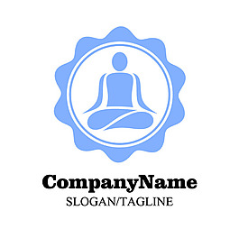 時尚瑜伽LOGO標志設(shè)計矢量素材,
