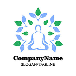 時尚瑜伽LOGO標志設計矢量素材