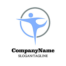 時尚瑜伽LOGO標志設計矢量素材