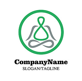 時(shí)尚瑜伽LOGO標(biāo)志設(shè)計(jì)矢量素材,