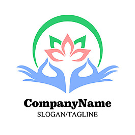 時尚瑜伽LOGO標志設(shè)計矢量素材,