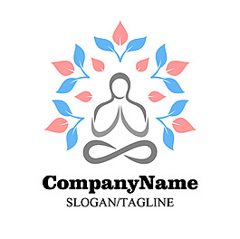 時尚瑜伽LOGO標志設計矢量素材