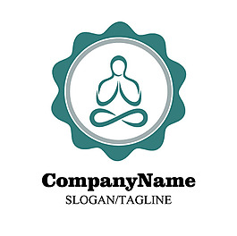 時尚瑜伽LOGO標志設(shè)計矢量素材