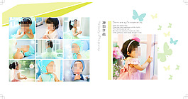 兒童幼兒清新成長紀念冊照片書封面模板