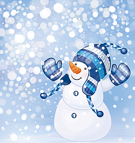 可愛雪人插畫圖片