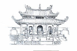 廈門天王殿-線描