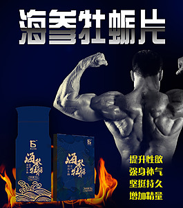 海參牡蠣片廣告宣傳海報(bào)