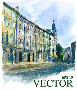 水彩建筑