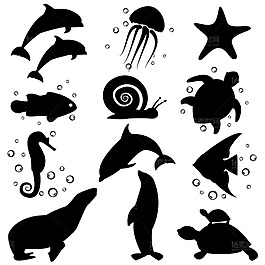 動物剪影插畫設(shè)計(jì)矢量素材