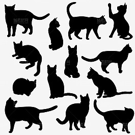 動物剪影插畫設(shè)計(jì)矢量素材