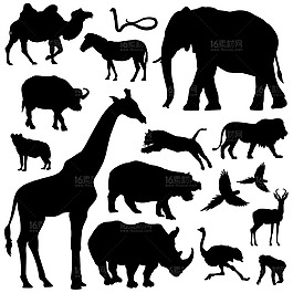 動物剪影插畫設(shè)計(jì)矢量素材