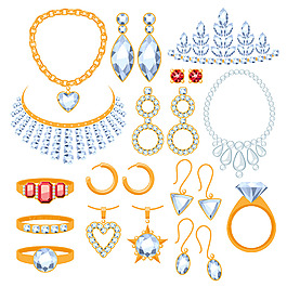 精美鉆石戒指珠寶矢量素材