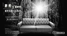 歐式簡約沙發(fā)床灰色空間