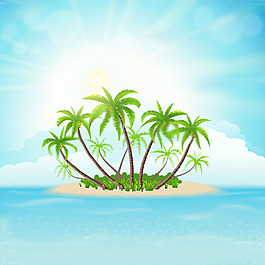 海灘夏季卡通素材下載